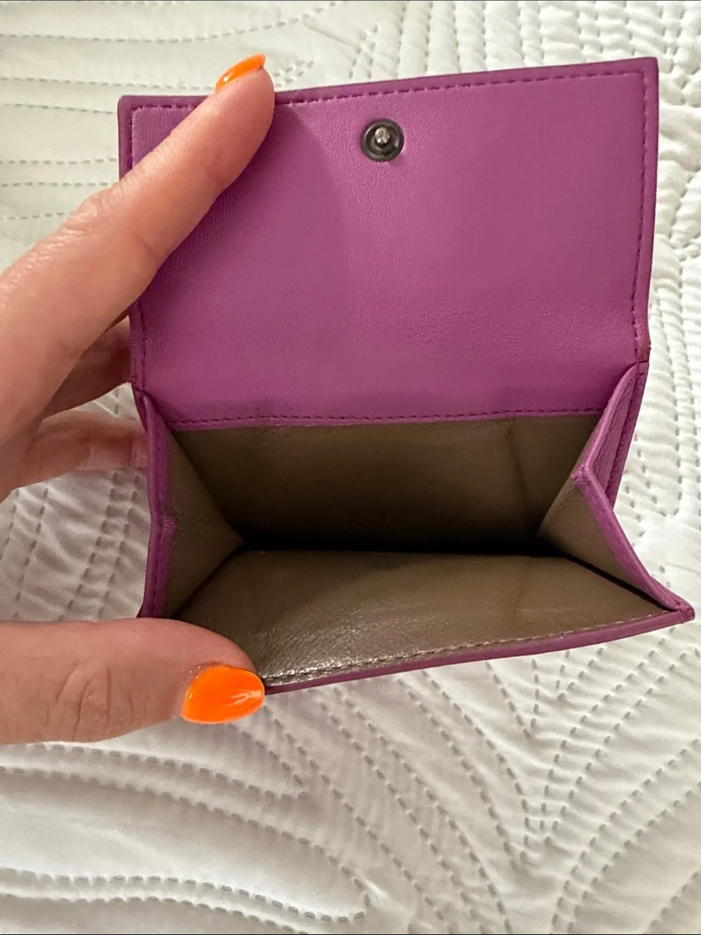 Bottega Veneta Intrecciato Fold-Over Wallet - Plum Purple